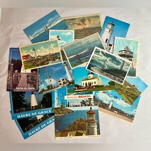 Vintage Antique Lighthouse Themed Postcard Bundle Lot of 17